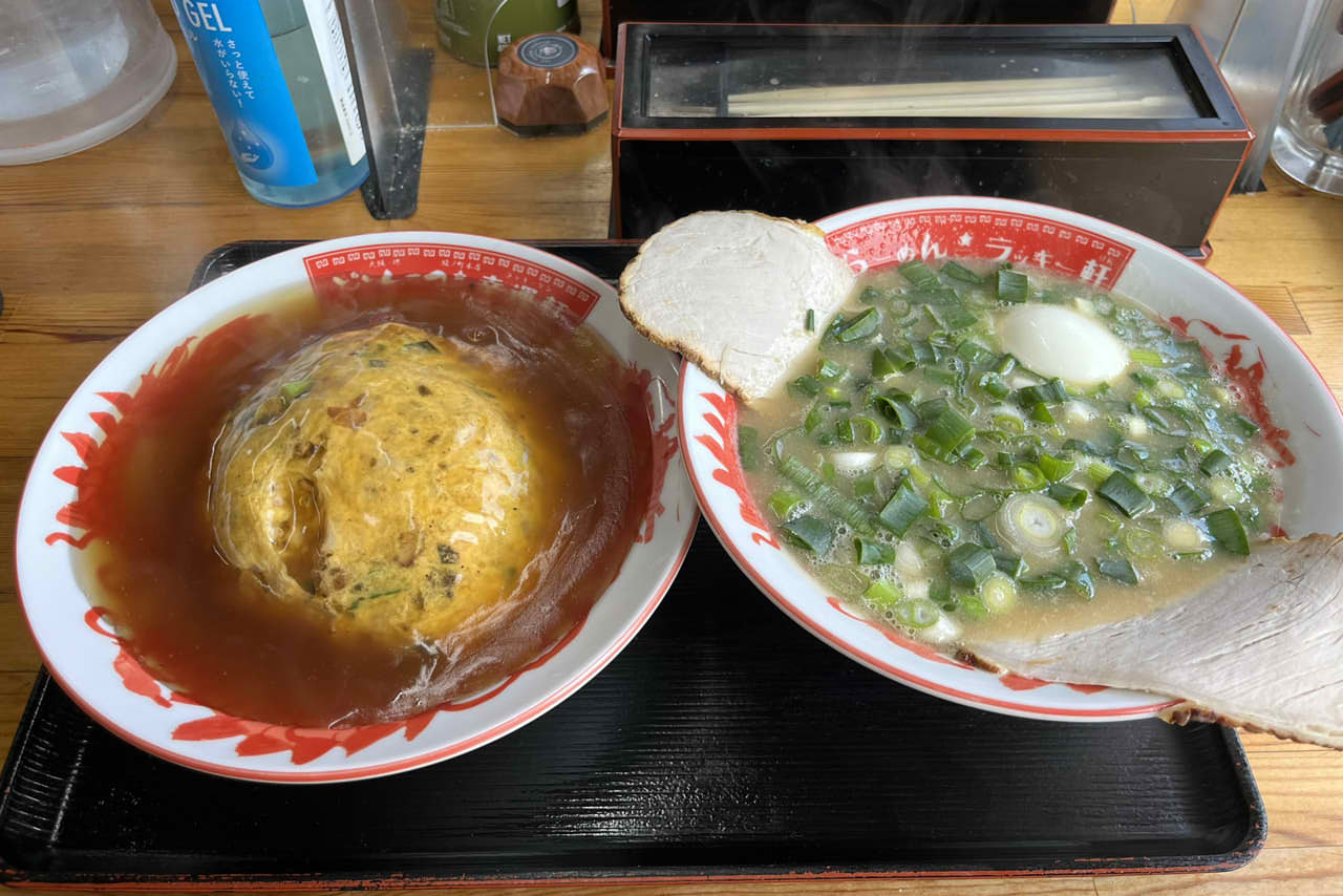 【どとんこつ☆幸運軒 三国ヶ丘店】1,000円ランチで楽しむ濃厚豚骨ラーメンと天津飯！ボリューム満点のセット