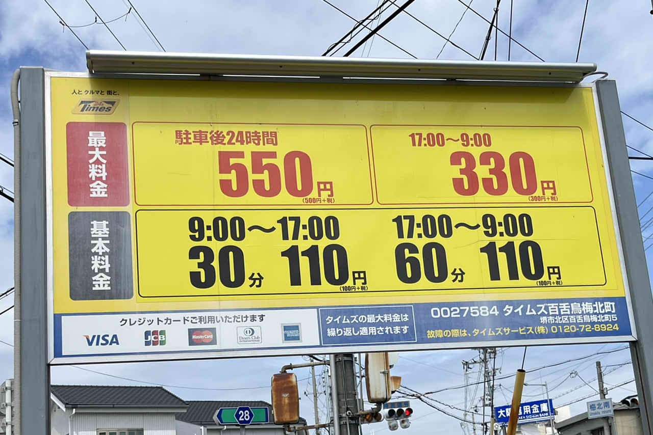 百舌鳥八幡宮　近くの駐車場　パーキングエリア